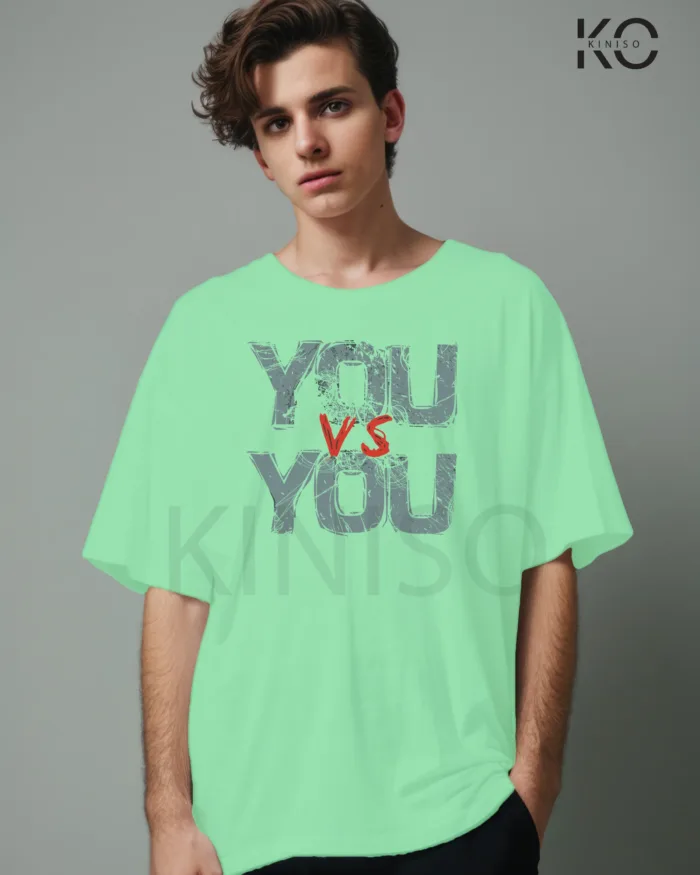 Gym Drop Shoulder T-Shirt for Men With You vs You Design - Image 5