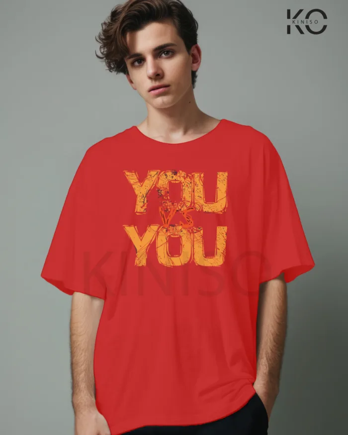 Gym Drop Shoulder T-Shirt for Men With You vs You Design - Image 3