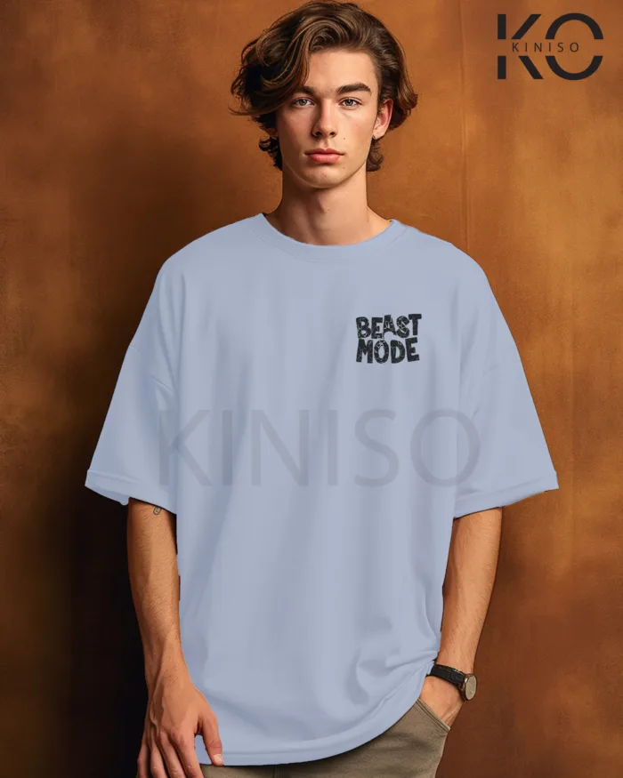 Drop shoulder Stylish mens gym t shirt with Beast Mode Logo printed - Image 8