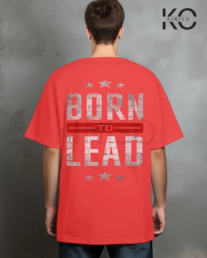 Stylish t shirt for gym with Born to lead printed for males - Image 5