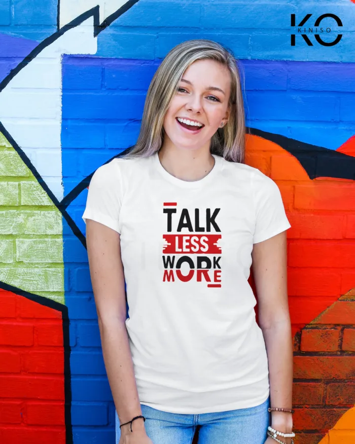 Round Neck Half Sleeve T-Shirt for Women – Designer - Talk Less Work More