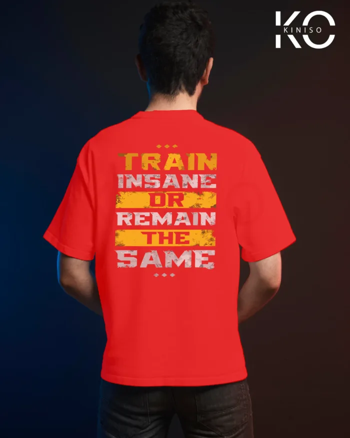 T-shirt for gym with Train insane Design printed for men - Image 7