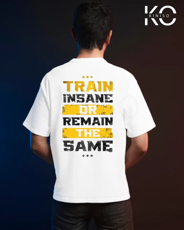 T-shirt for gym with Train insane Design printed for men - Image 5