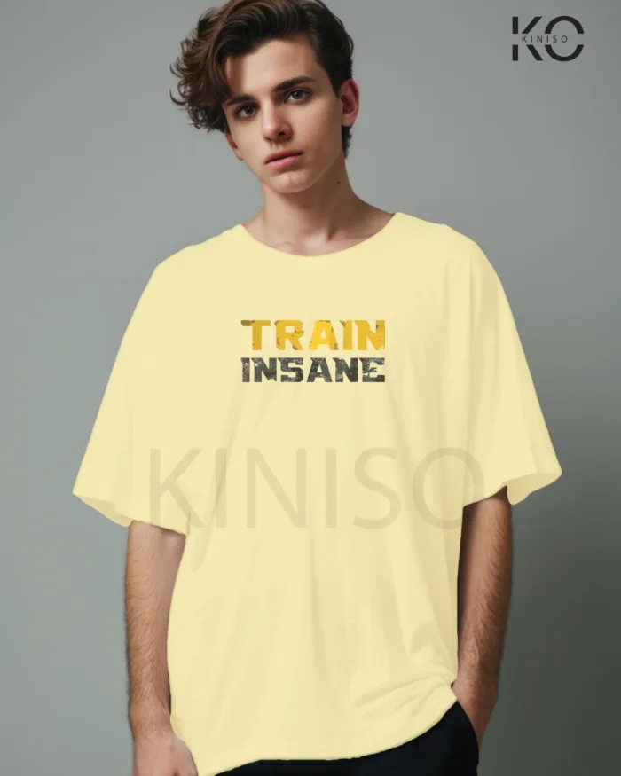 T-shirt for gym with Train insane Design printed for men - Image 14