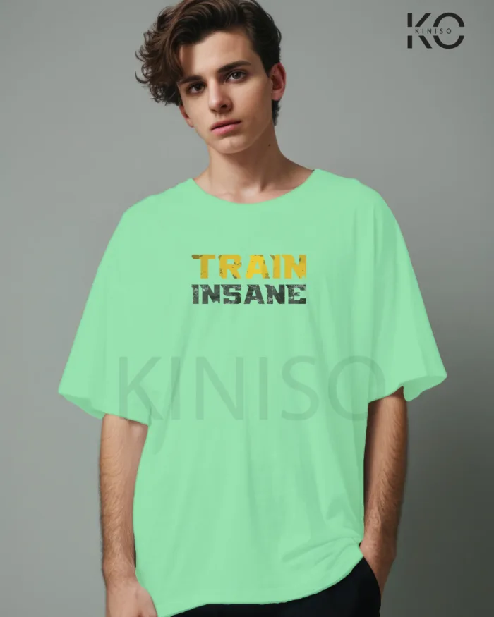 T-shirt for gym with Train insane Design printed for men - Image 12