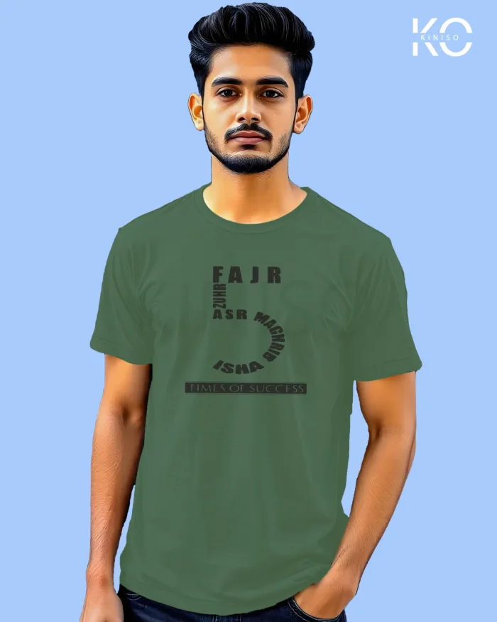 Islamic T-shirt - 5 Time Prayer - Modest Men's Crew Neck Half Sleeve tshirt in Bangladesh - Image 4