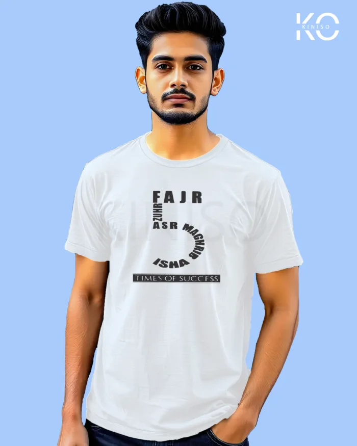 Islamic T-shirt - 5 Time Prayer - Modest Men's Crew Neck Half Sleeve tshirt in Bangladesh - Image 3
