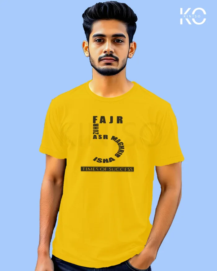 Islamic T-shirt - 5 Time Prayer - Modest Men's Crew Neck Half Sleeve tshirt in Bangladesh - Image 2