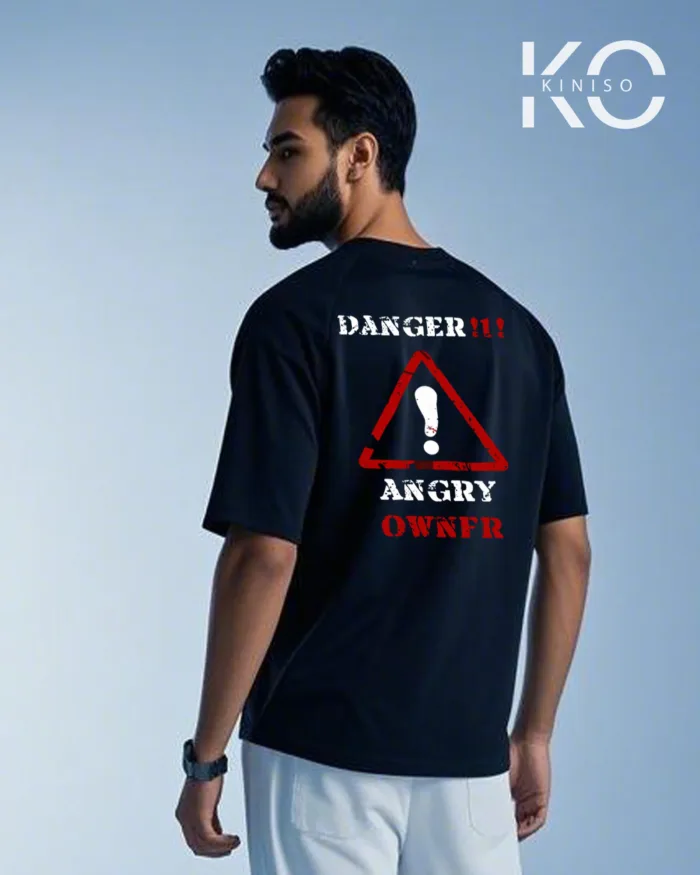 Drop shoulder gym t shirt design for men with Angry Owner print