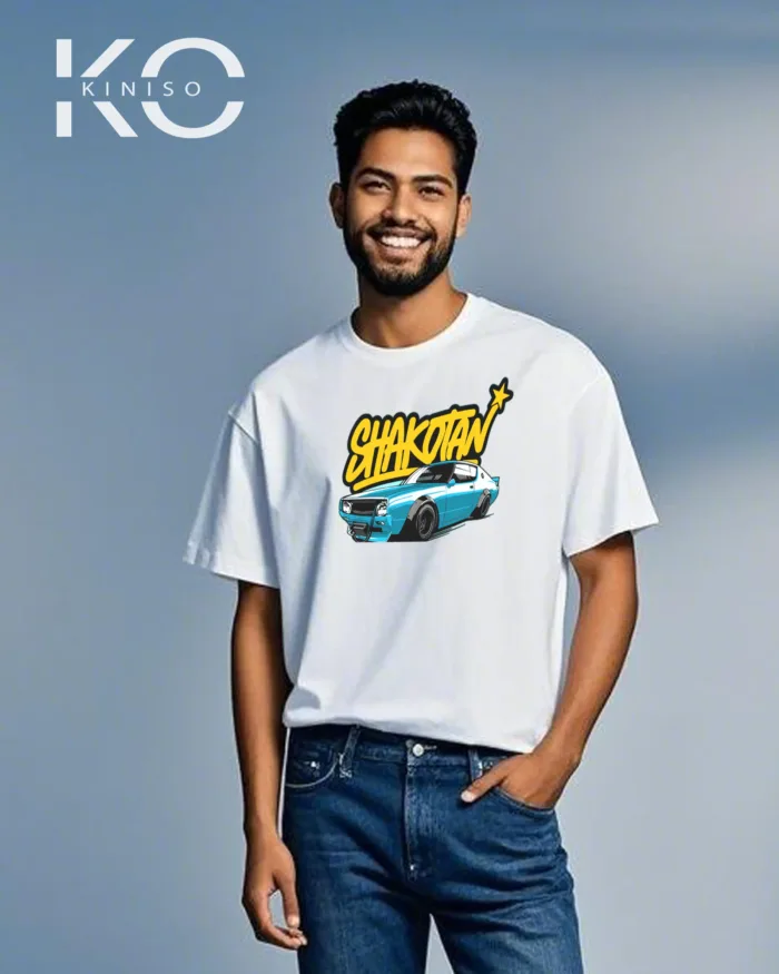 Car t shirt for males with Shakotan design print - Image 4