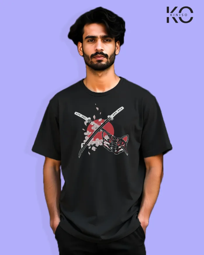 Demon Slayer Anime T-Shirt  - Double Sword - In Bangladesh - Image 4