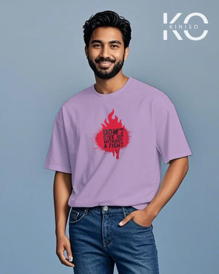 Drop shoulder men's gym t shirt with Don't Give Up printed - Image 6