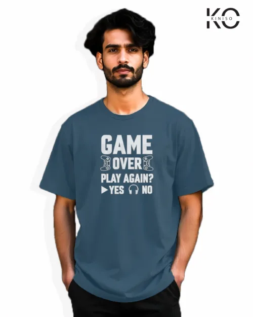 Game Over Play Again Glaucous Blue