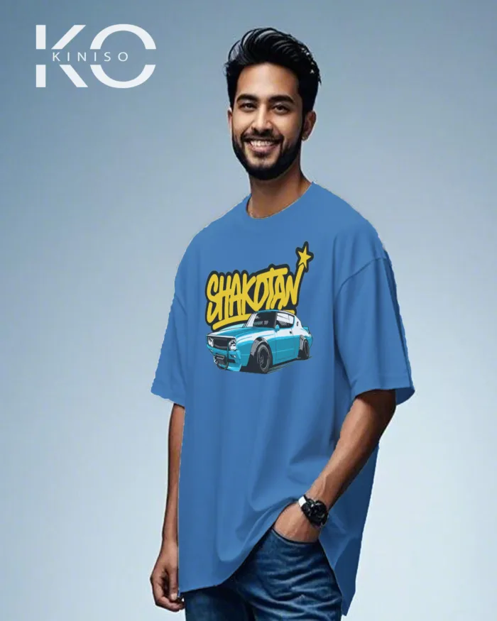 Car t shirt for males with Shakotan design print - Image 3