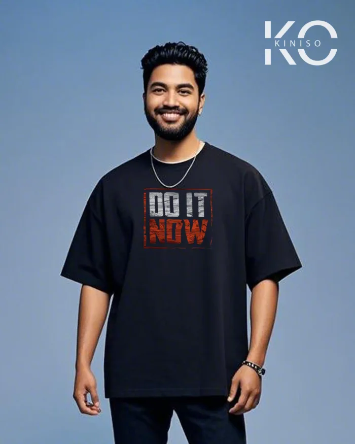 Drop shoulder gym t shirt men's with Do it Now Design printed - Image 8