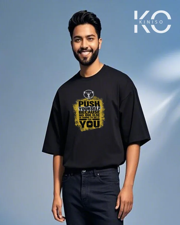 Drop shoulder Stylish Gym t-shirt with Go away printed for men - Image 8