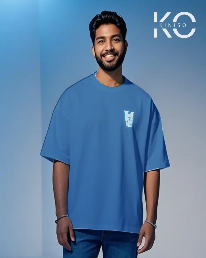 Drop shoulder Stylish gym t shirt with Lift Strong Design print - Image 15