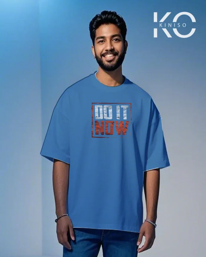 Drop shoulder gym t shirt men's with Do it Now Design printed - Image 7
