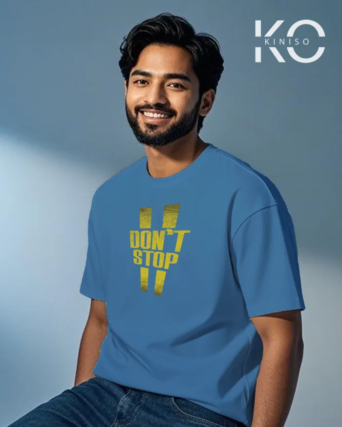 Drop shoulder gym t shirt design for men with Don't Stop print - Image 7