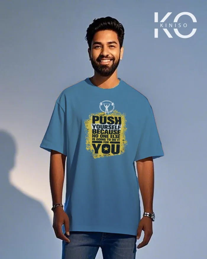 Drop shoulder Stylish Gym t-shirt with Go away printed for men - Image 7