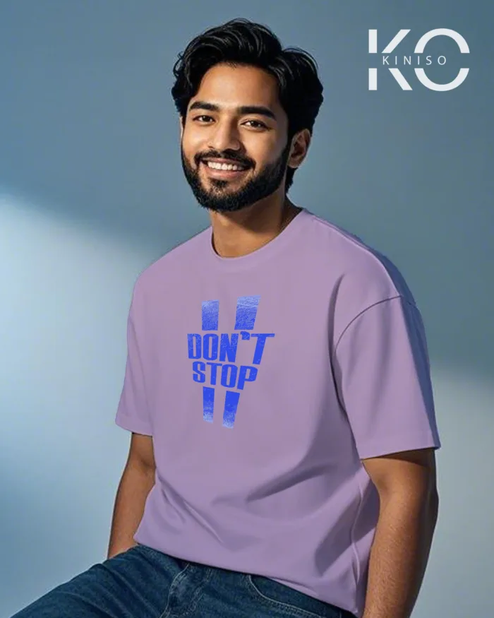 Drop shoulder gym t shirt design for men with Don't Stop print - Image 6