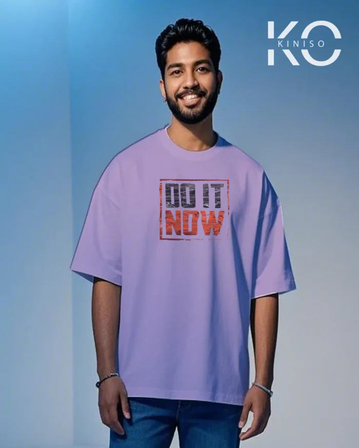 Drop shoulder gym t shirt men's with Do it Now Design printed - Image 6