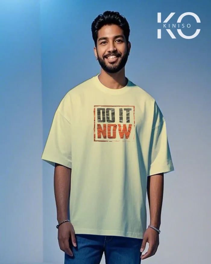 Drop shoulder gym t shirt men's with Do it Now Design printed - Image 5