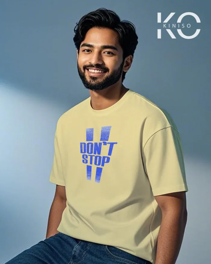 Drop shoulder gym t shirt design for men with Don't Stop print - Image 5