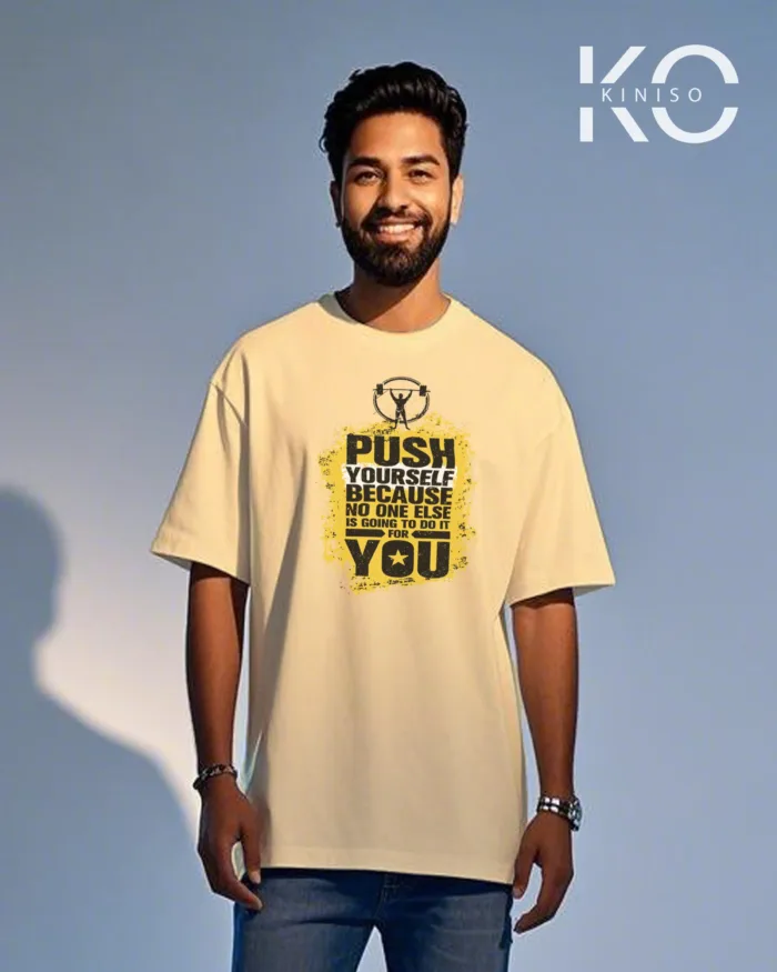 Drop shoulder Stylish Gym t-shirt with Go away printed for men - Image 5