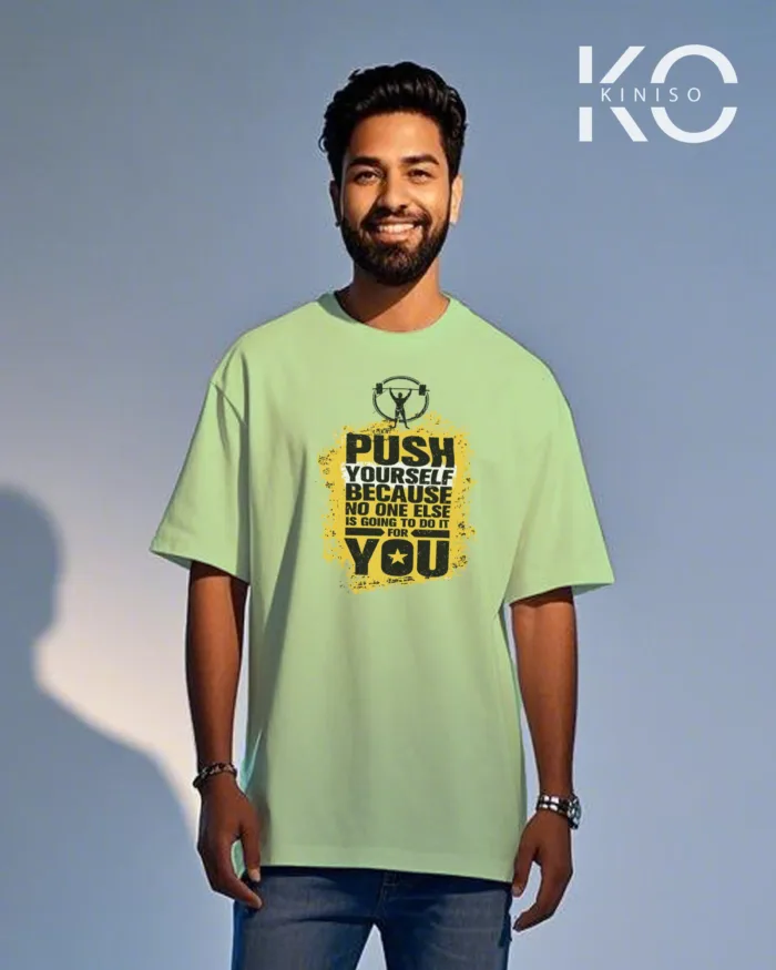 Drop shoulder Stylish Gym t-shirt with Go away printed for men - Image 4