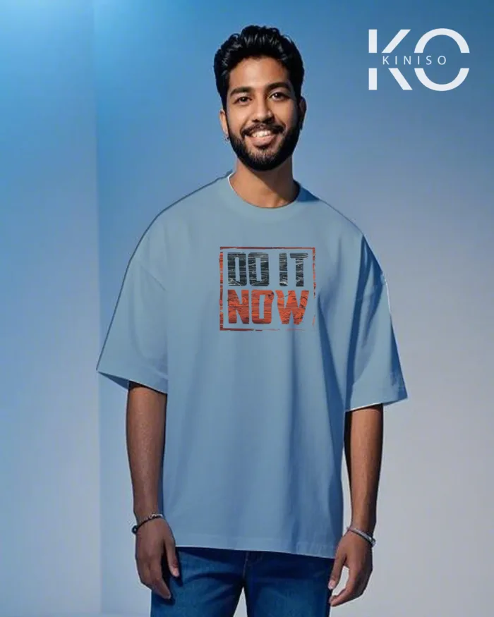 Drop shoulder gym t shirt men's with Do it Now Design printed - Image 4