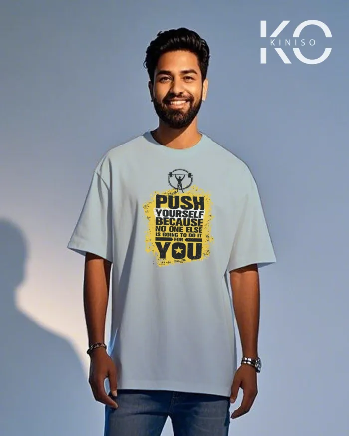 Drop shoulder Stylish Gym t-shirt with Go away printed for men - Image 3