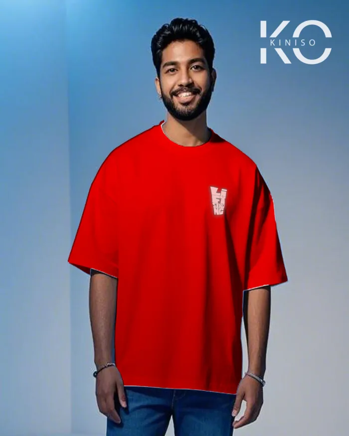 Drop shoulder Stylish gym t shirt with Lift Strong Design print - Image 8