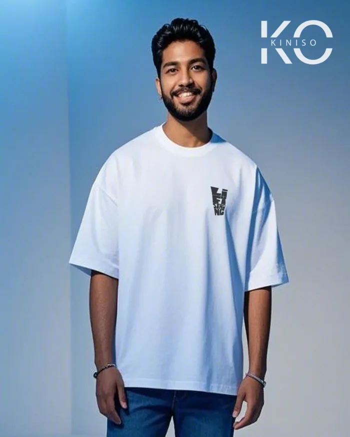 Drop shoulder Stylish gym t shirt with Lift Strong Design print - Image 6