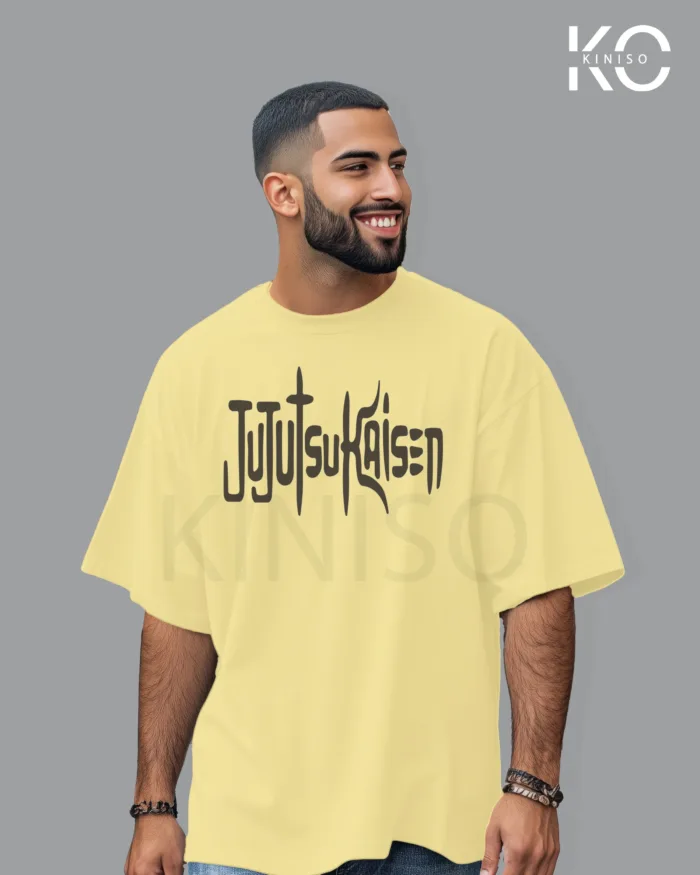 Jujutsu Kaisen Anime drop shoulder Tshirt for Men - demon dogs hand sign- in Bangladesh