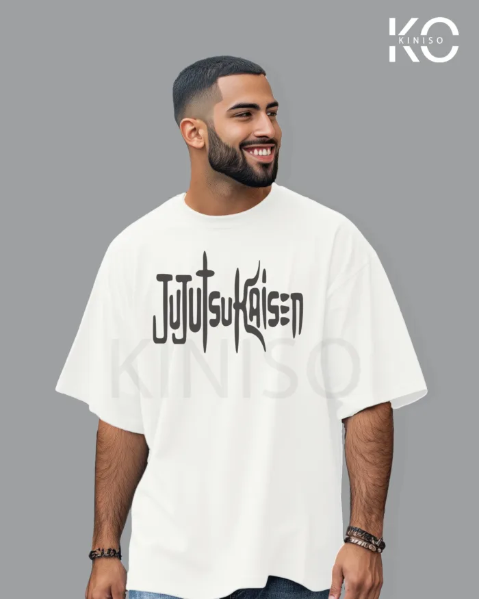 Jujutsu Kaisen Anime drop shoulder Tshirt for Men - demon dogs hand sign- in Bangladesh - Image 2