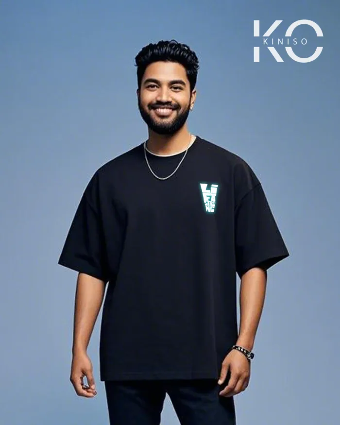 Drop shoulder Stylish gym t shirt with Lift Strong Design print - Image 4