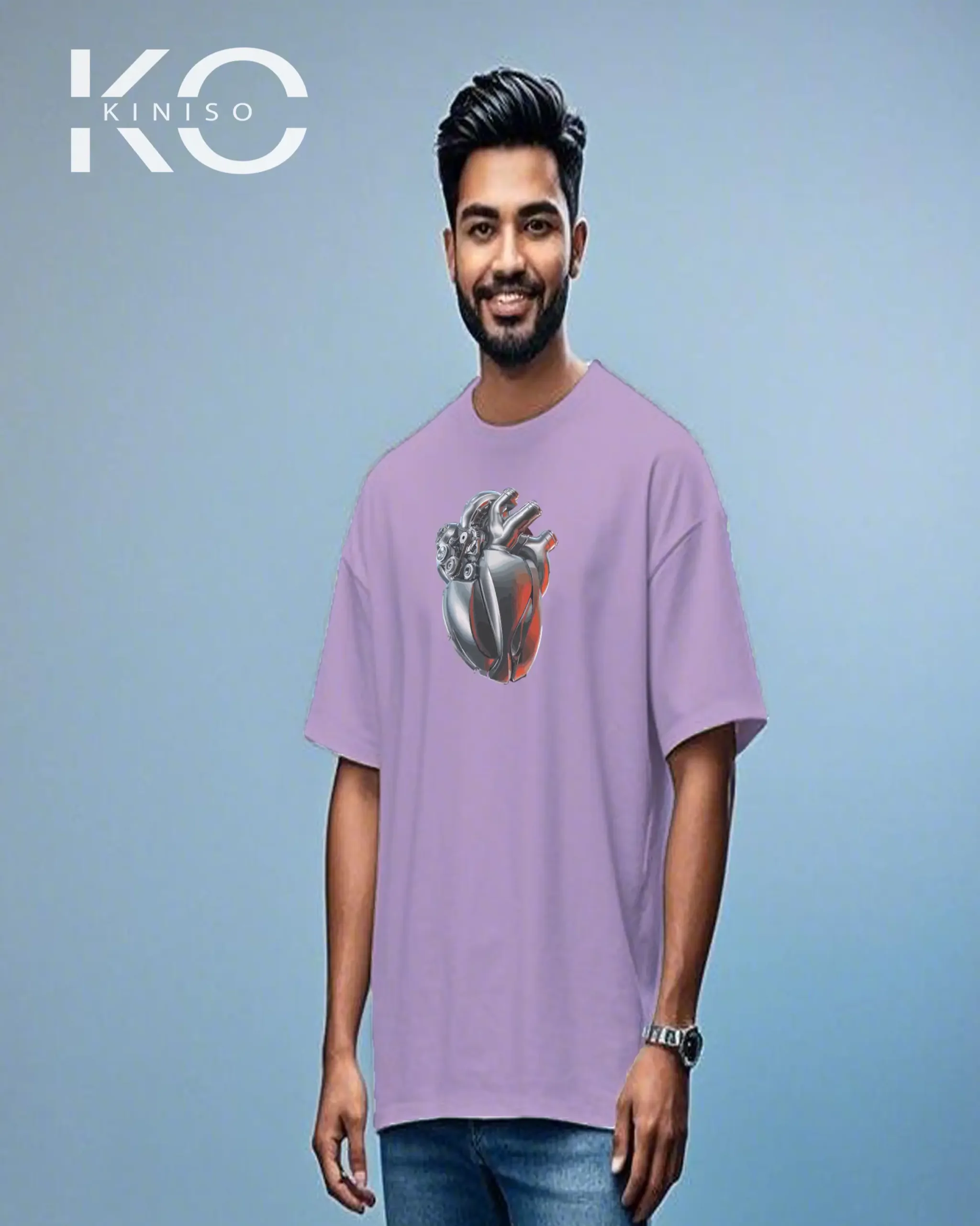 Light Purple Color Car t shirt with Car Heart Engine design print for car lovers scaled