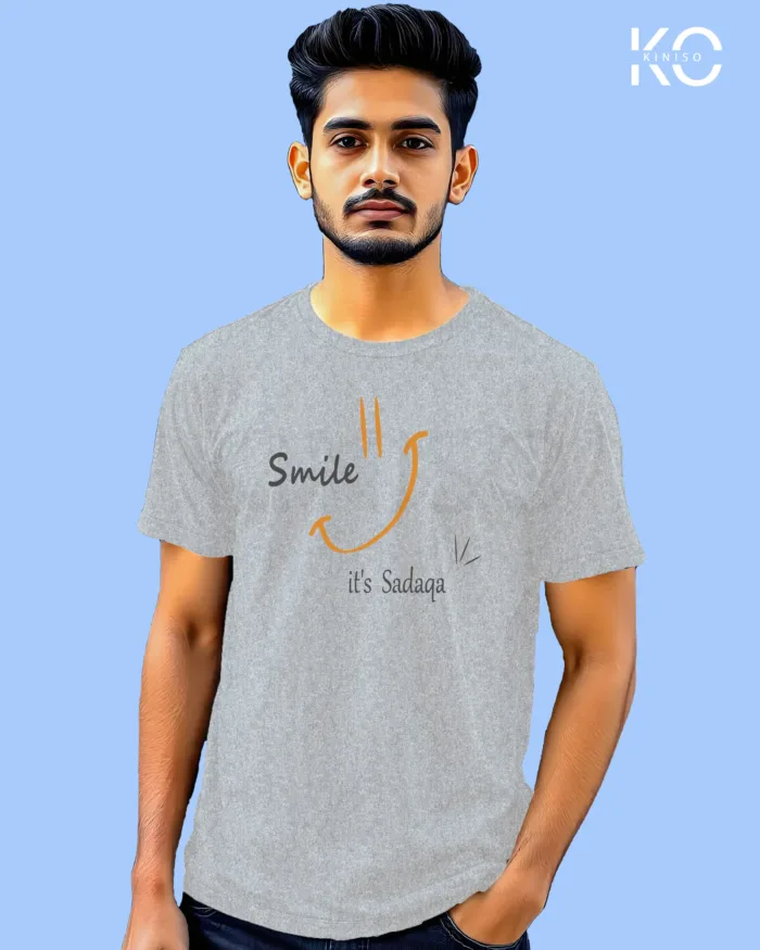 Half Sleeve Round Neck T-Shirt for Men -Islamic - Smile It's Sadaqa - Image 3