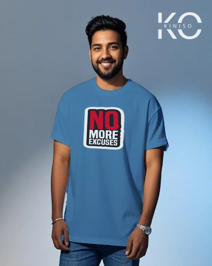 Gym men's t shirts with No more Excuse Design printed