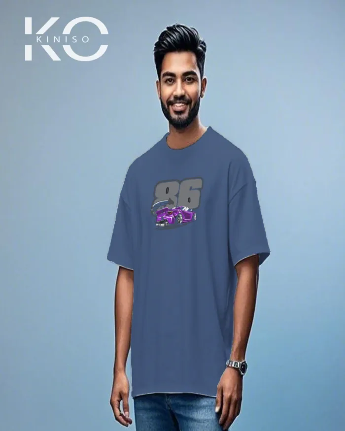 Graphic car t shirts for men with 86 Racing Car Design Printed - Image 4