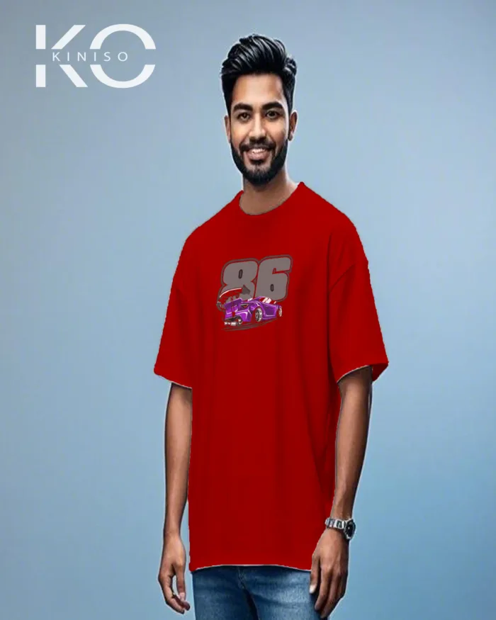 Graphic car t shirts for men with 86 Racing Car Design Printed - Image 7