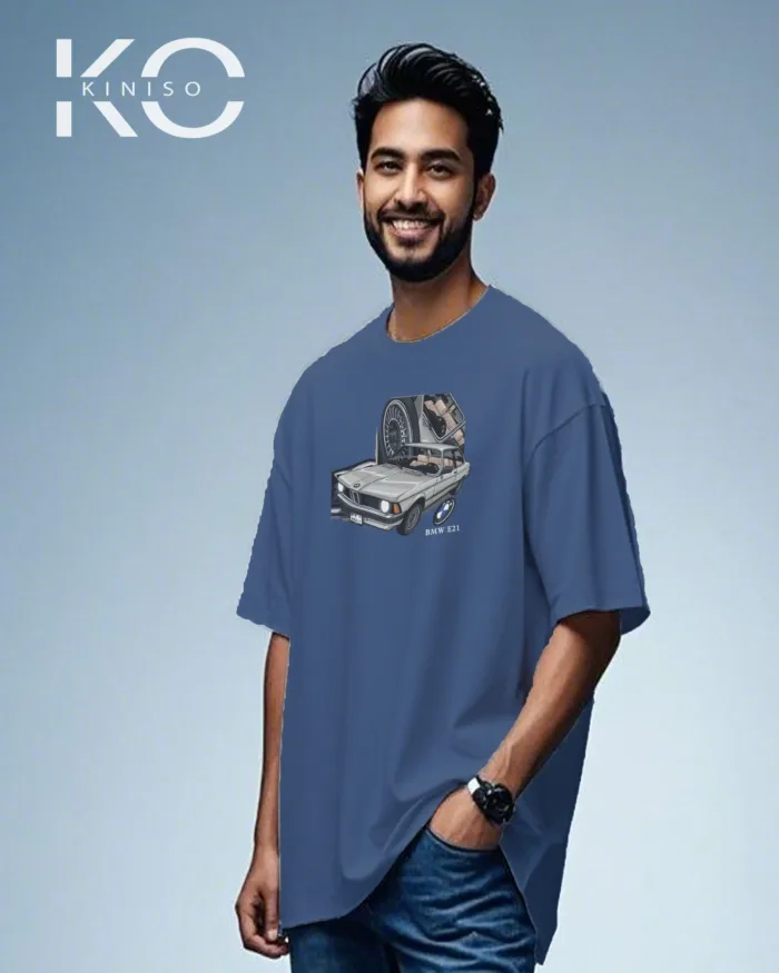 Graphic car t-shirts for males with BMW E21 Design Print - Image 2