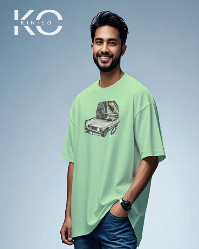 Graphic car t-shirts for males with BMW E21 Design Print - Image 7