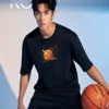 Basketball Themed T-Shirts with Basketball Dots Print for Men - Image 8