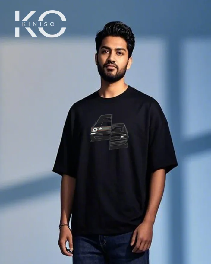 Automobile t shirts for males with Car Back and Front Print - Image 5