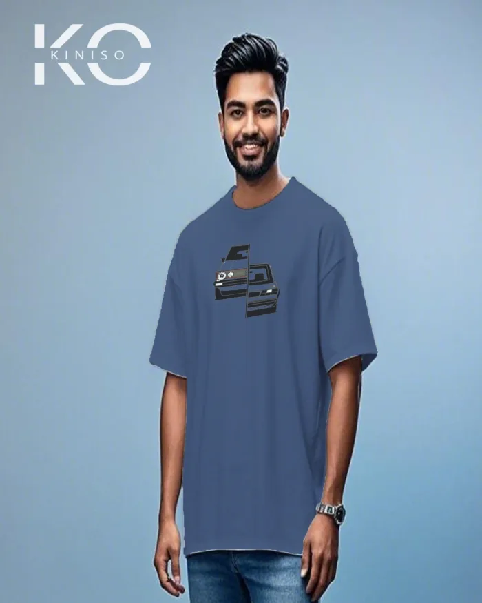 Automobile t shirts for males with Car Back and Front Print - Image 4