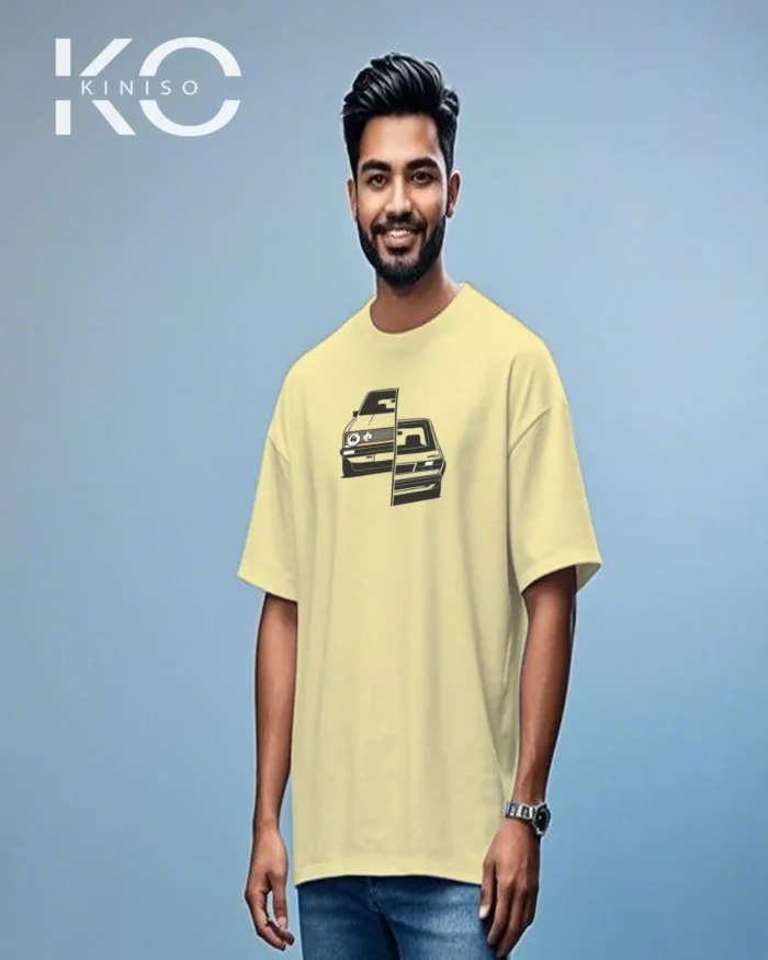 Automobile t shirts for males with Car Back and Front Print - Image 2