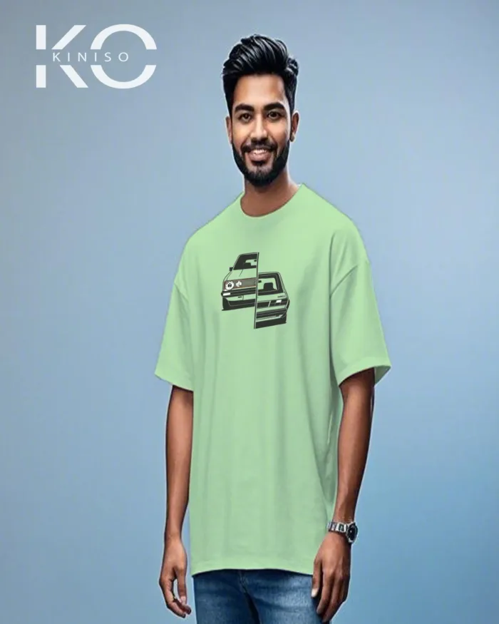 Automobile t shirts for males with Car Back and Front Print