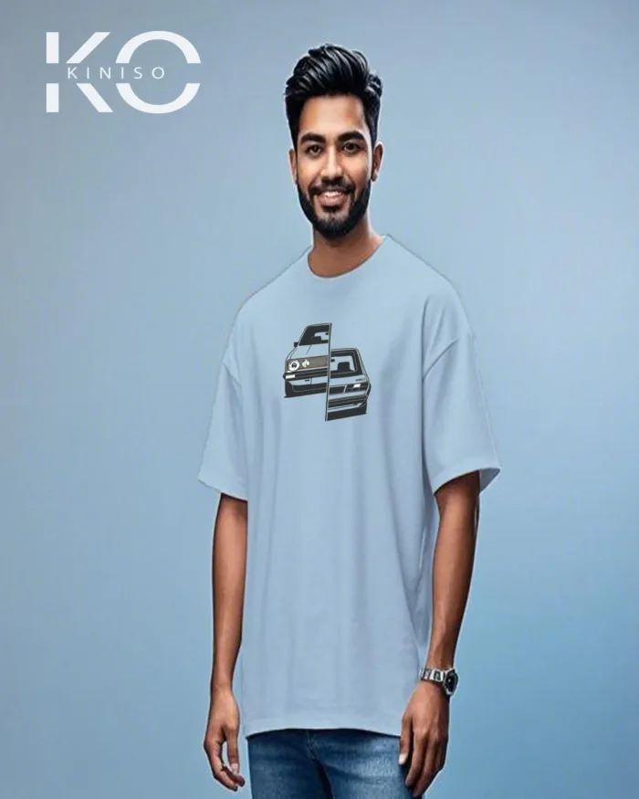 Automobile t shirts for males with Car Back and Front Print - Image 8